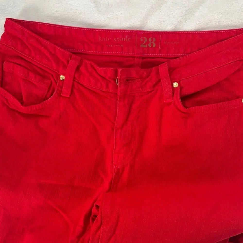 Kate Spade Bold Red Jeans Size 28